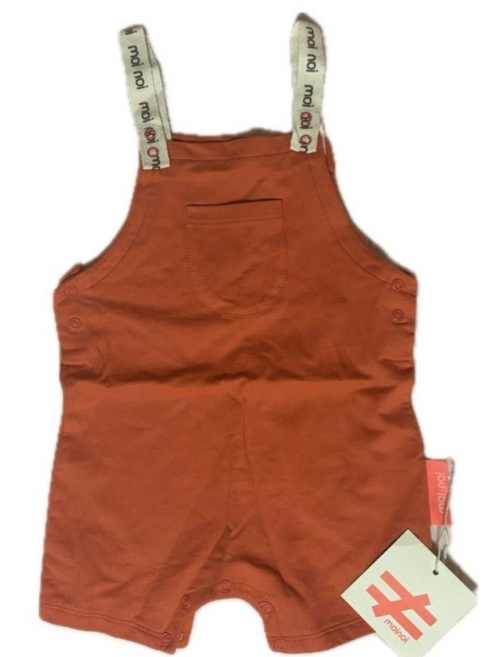 NWT Moi Noi Rust Organic Cotton Shortall Romper 12-18M Baby Unisex